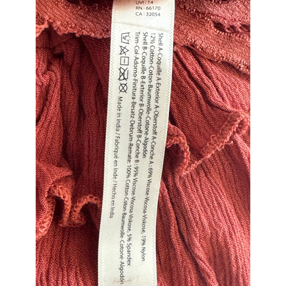 Free People Adella Lace Cami XS NWT Boho Babydoll Top Rust/Winding Road Indie - Picture 7 of 7